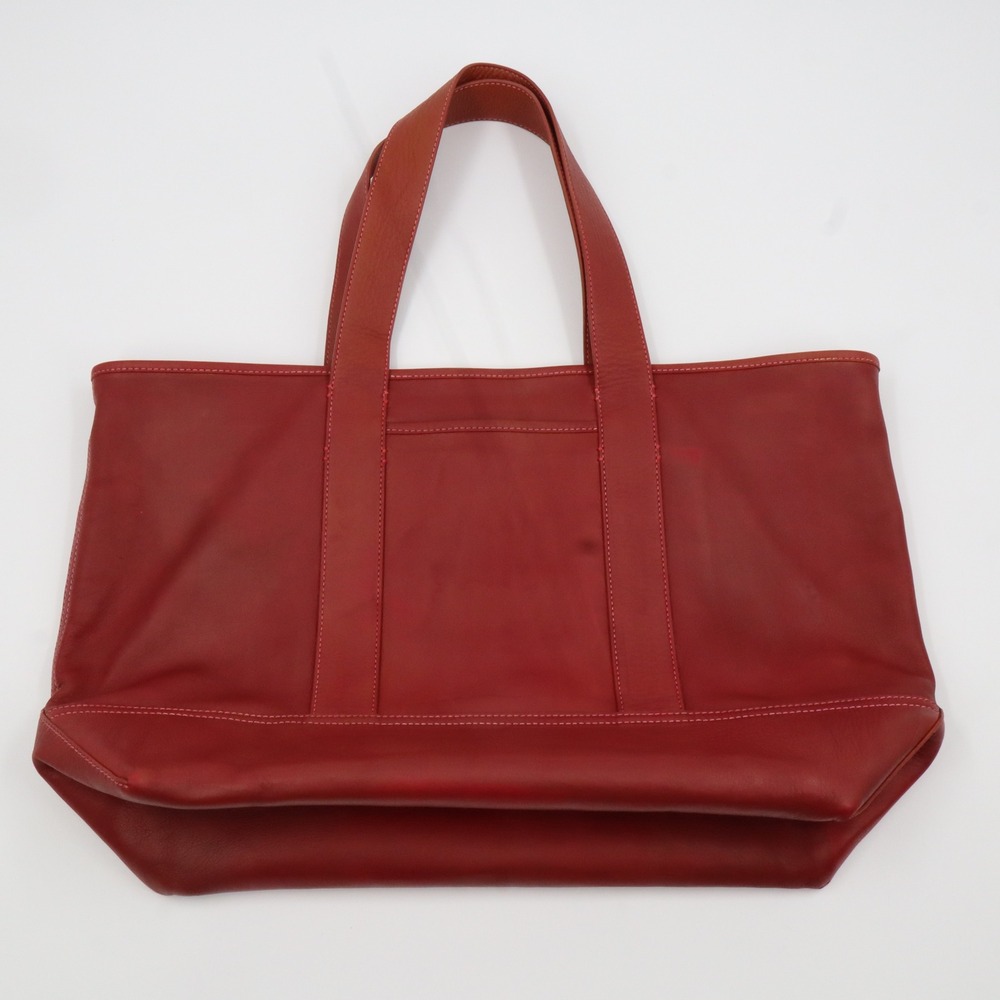 J.Crew Montauk Tote Women Large Red Custom Dyed One of a‎ Kind Leather Bag